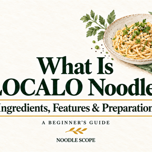 What Is LOCALO Noodle? Ingredients, Features and Preparation — NOODLE SCOPE editorial illustration