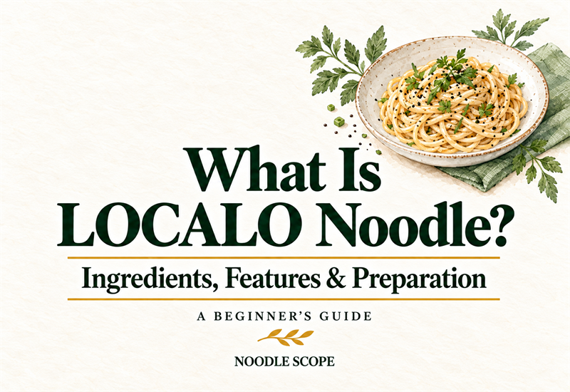 What Is LOCALO Noodle? Ingredients, Features and Preparation — NOODLE SCOPE editorial illustration